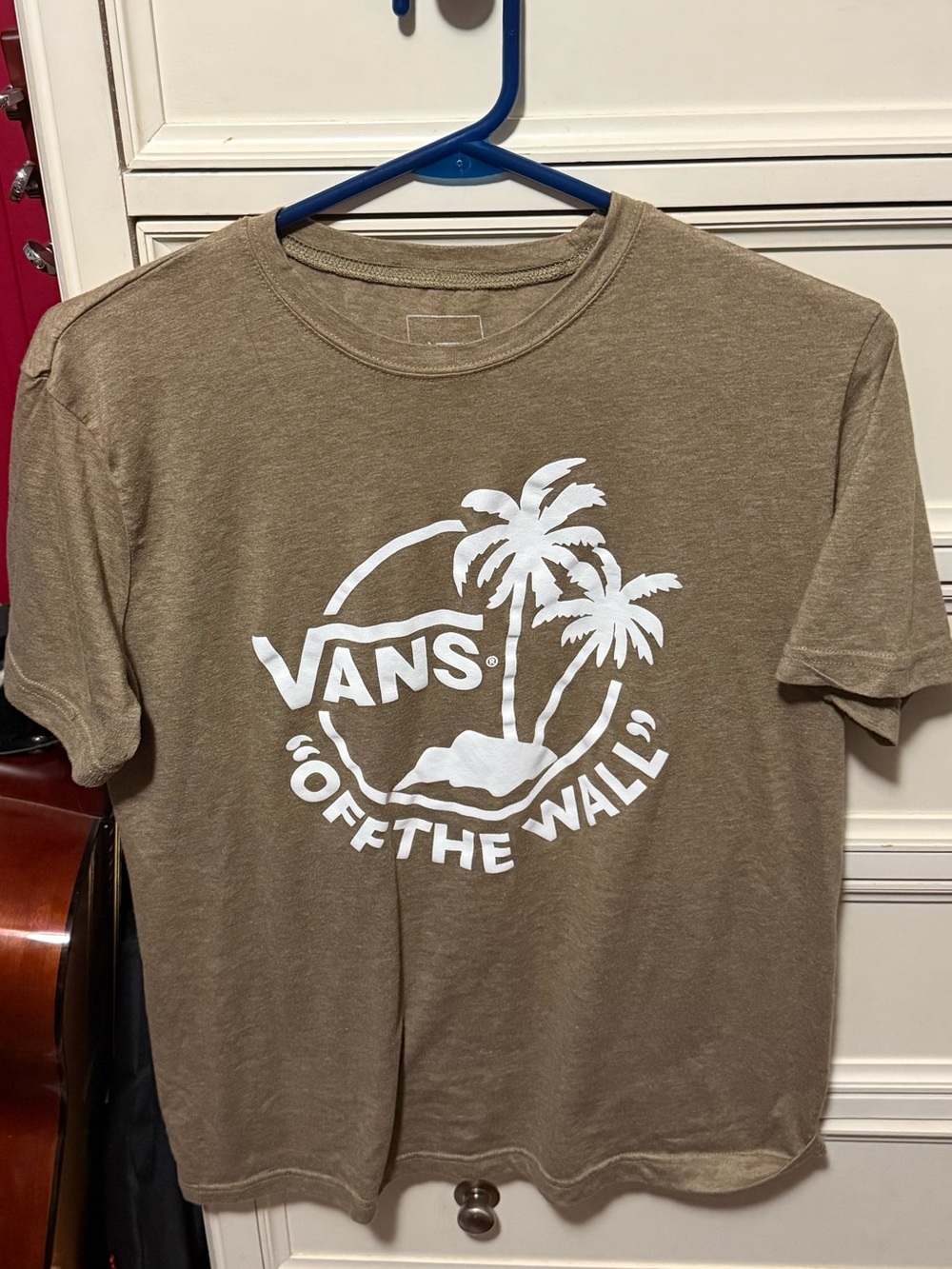 Vans brown crew neck tee with white logo